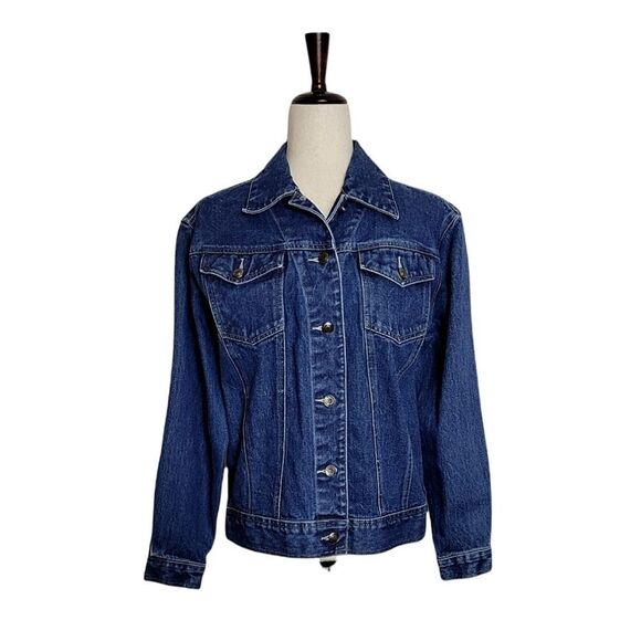 St. John's Bay Blue Denim 100% Cotton Jeans Jacket - Picture 1 of 7